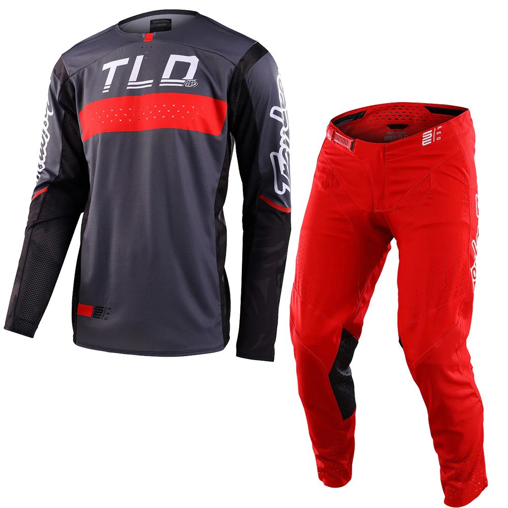 Troy Lee Designs 2024 Motocross Combo Kit SE Pro Grid Camo Black Red